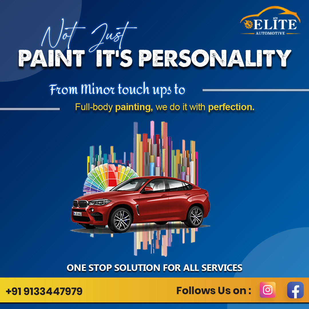 vgkraju9's tweet image. 🎨✨ Not Just Paint – It’s Personality!
Your car deserves more than a touch-up — it deserves a transformation!
At Elite Automotive, we bring your car’s shine, color, and character back to life.
#EliteAutomotive #CarPainting