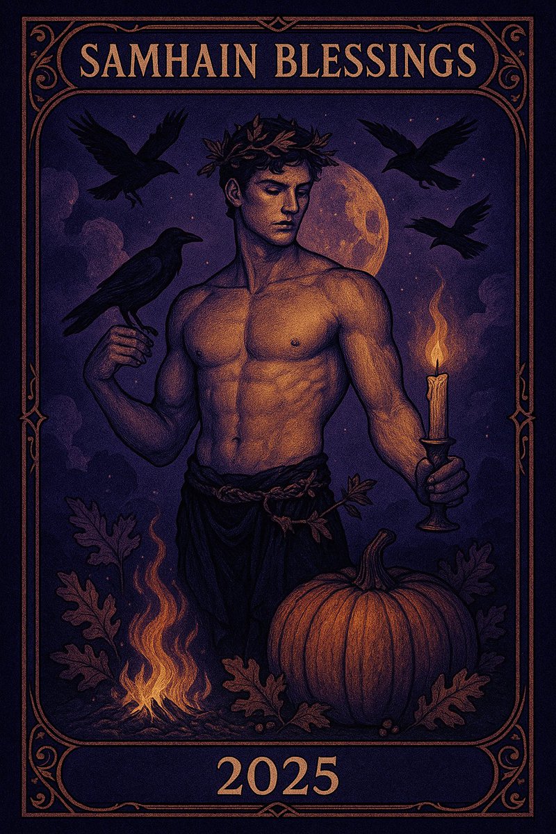 BaneTarot's tweet photo. As the veil thins, we rise — unbroken, unbound, and whole. 🌒🔥
May the ashes of shame fall away and pride take root in sacred soil.
✨ Blessed Samhain 2025 ✨

#Samhain #QueerMagic #LGBTQ #QueerArt #SpiritualArt #AutumnVibes #SamhainBlessings https://t.co/py2GAG2qnh
