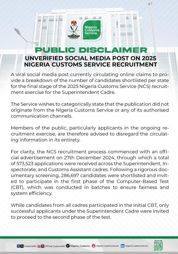 NIGERIA CUSTOMS tweet media