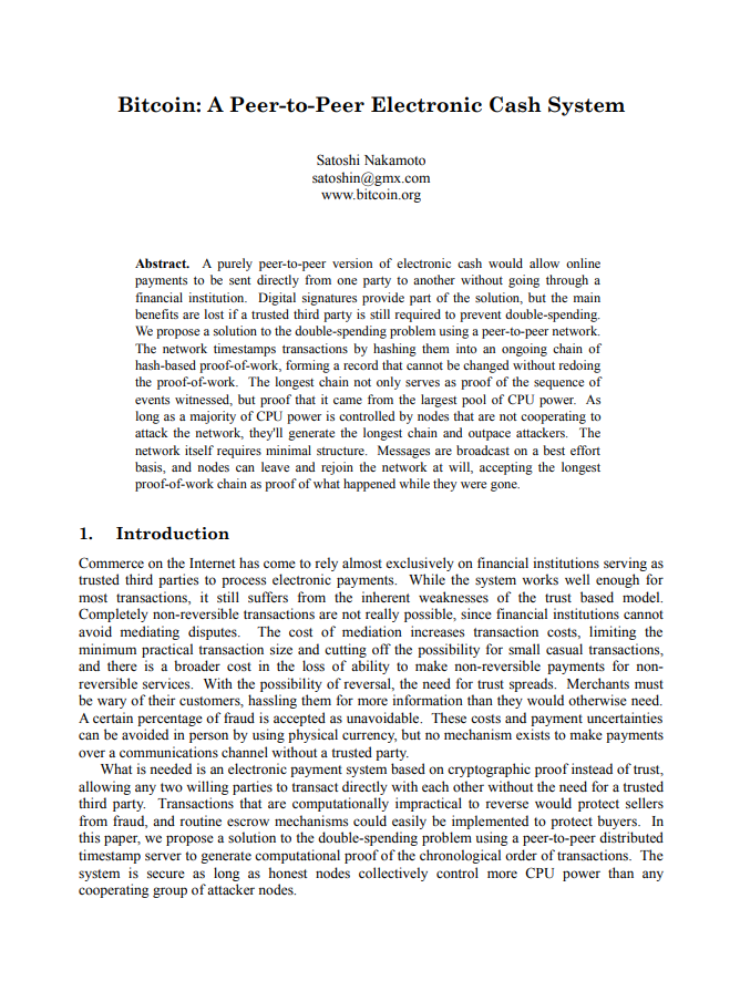 17 years ago today (Oct 31, 2008): Satoshi Nakamoto released the #Bitcoin Whitepaper.

No VC. No hype. No promises. Just code, Truth, and Vision.

From 9 pages to a $2T+ revolution: Bitcoin wasn’t created to make us rich.
It was created to make us free.

<a href="/cz_binance/">CZ 🔶 BNB</a>