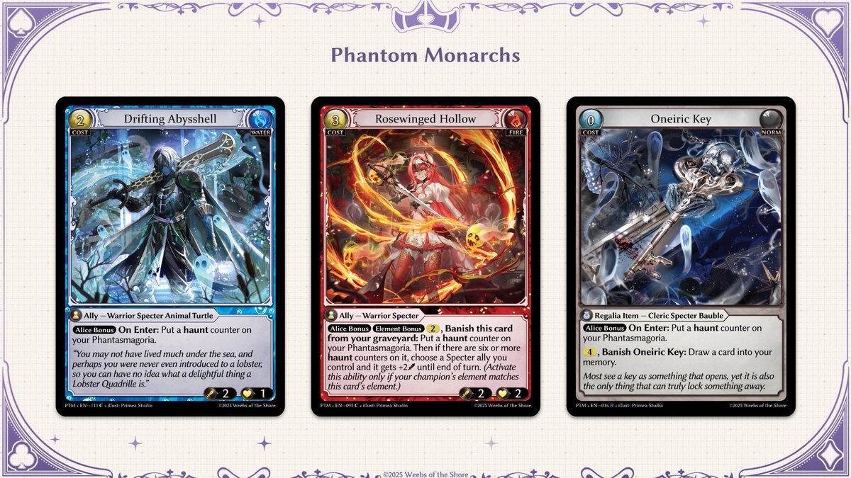 Introducing cards from Phantom Monarchs, such as Alice, Distorted