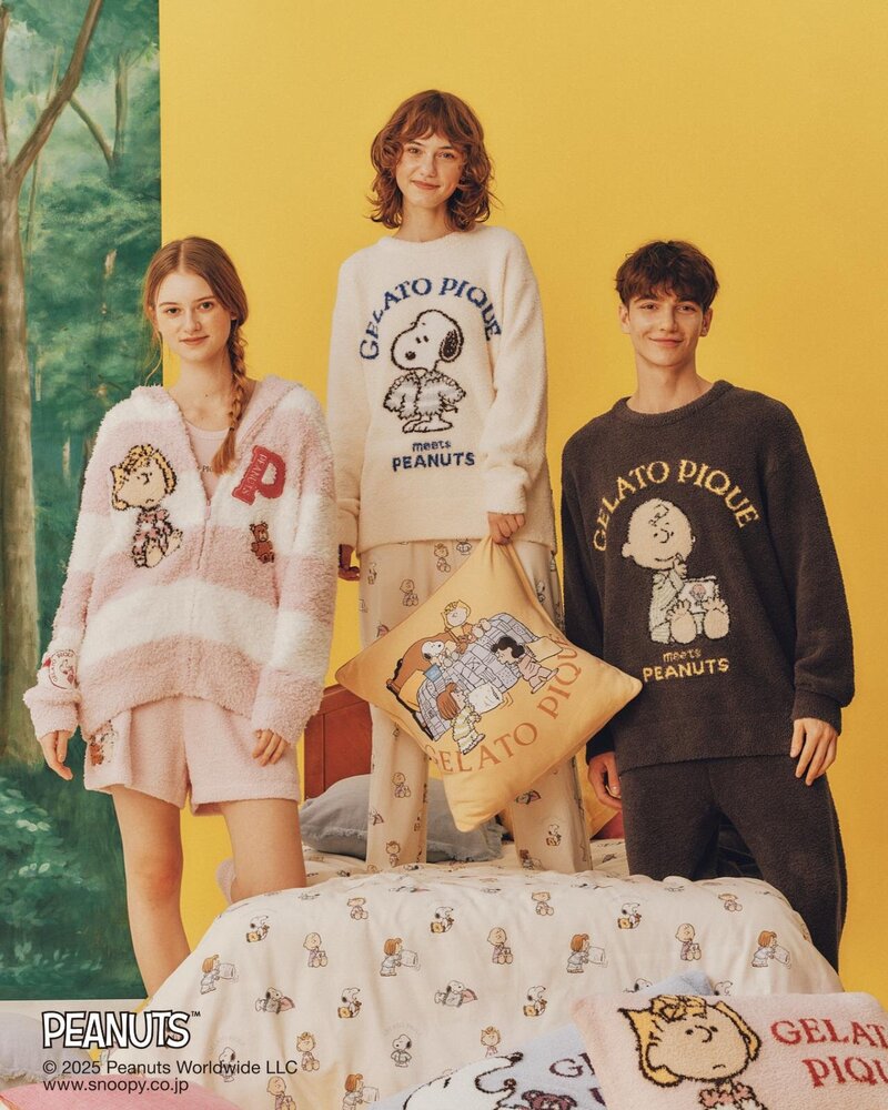 ジェラート ピケ「ピーナッツ」ルームウェア、“おやすみ前”スヌーピー