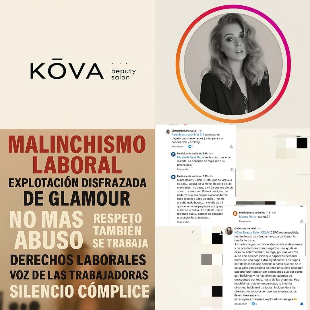 💄 Glamour con sabor a abuso: la denuncia que sacude a KOVA Beauty Salon

CDMX — Lo que por años se maquilló con lujo y apariencias, hoy se revela sin filtros. KOVA Beauty Salon, un establecimiento que presume exclusividad y estilo en la capital mexicana, enfrenta serias