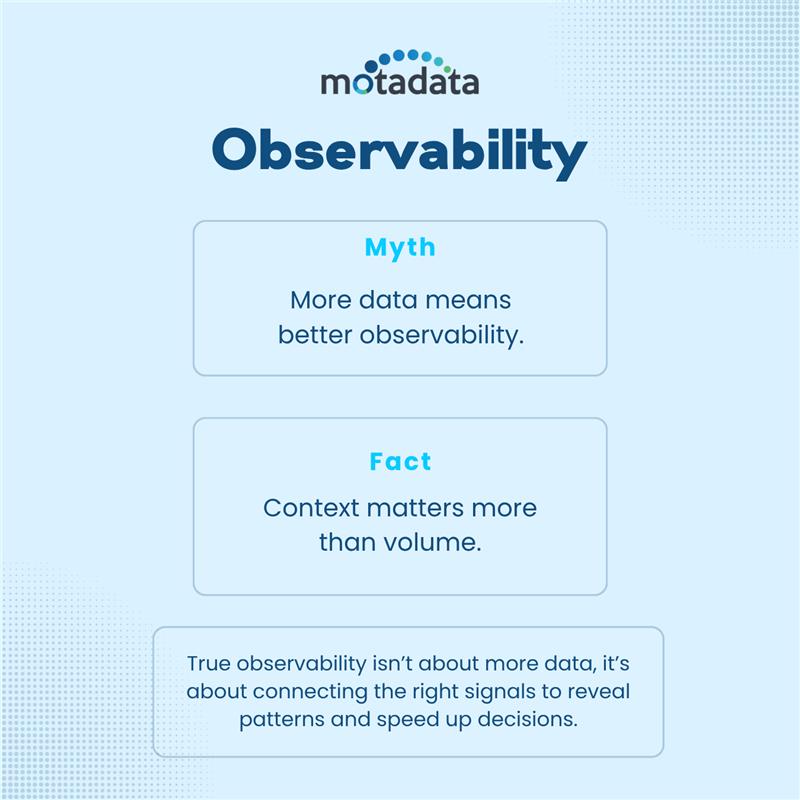 MotadataSystems's tweet image. It’s not just about monitoring, it’s about understanding. True observability helps teams see beyond alerts, connect the dots, and act before issues hit users. 
Because in today’s world, visibility isn’t a luxury, it’s a lifeline.

#digitaltransformation #unifiedobservability