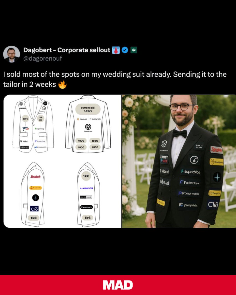 mobileappdaily's tweet image. When AI startups became the best man… and the best sponsors.

@dagorenouf