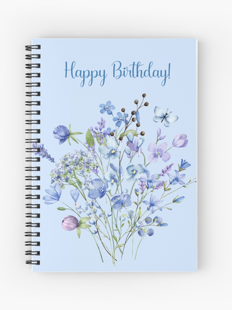 HurmerintaArt's tweet image. Happy Birthday With Blue Flowers. 

A lovely bouquet with blue wildflowers is a lovely choice for a birthday card or a small gift (products without text). 

#notebooks #cards #pouches 

redbubble.com/i/notebook/Hap…