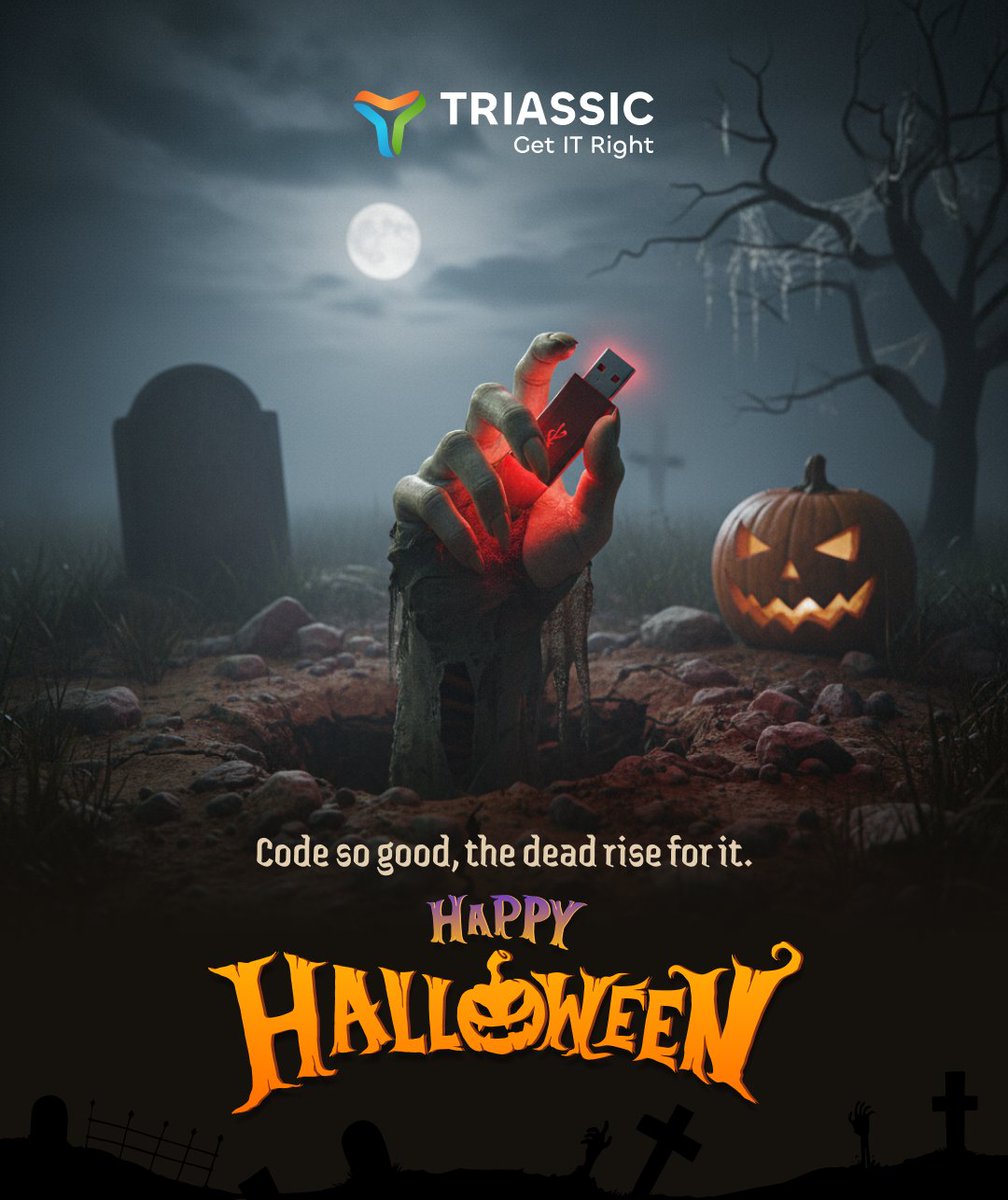 TriassicSolns's tweet image. Legend confirmed: our code’s so good, the dead rise for it. Friendly frights, big grins, many treats.

Wishing everyone a Happy Halloween ! 🎃

#Halloween #Halloween2025 #TriassicSolutions