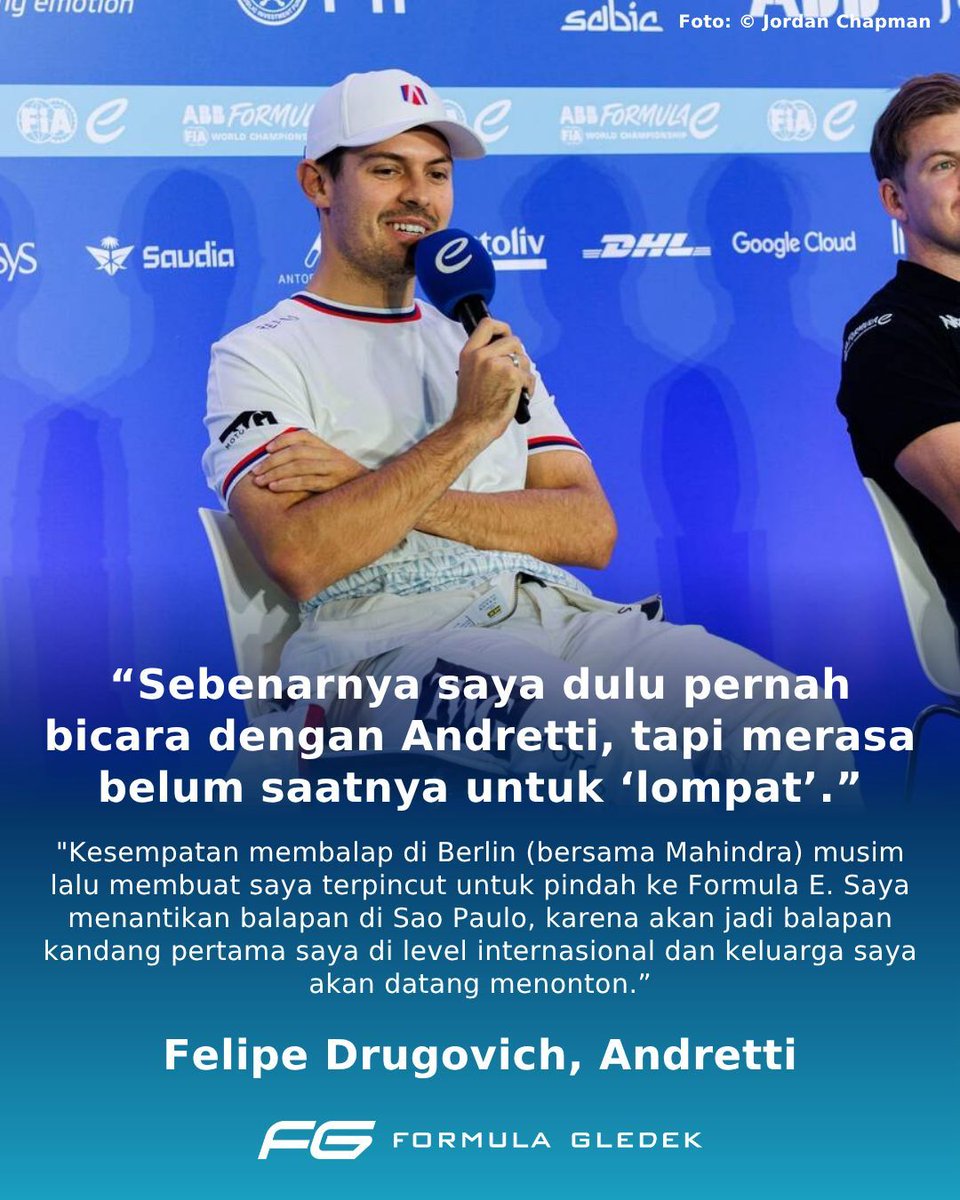 FormulaGledek's tweet image. 🇧🇷  Setelah hampir tiga tahun nganggur balapan dan memutuskan untuk &quot;jump the ship&quot;, Felipe Drugovich menantikan musim penuh pertamanya di Formula E.

#FormulaE #ABBFormulaE #FETesting