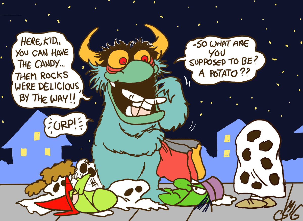 Big Mean Carl eating Peanuts. Happy Halloween!