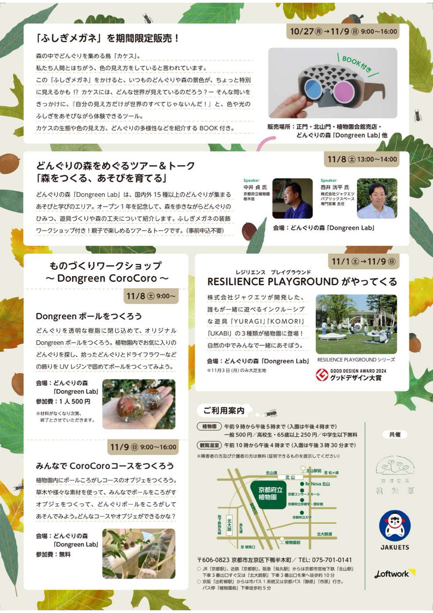 🍂「ふしぎラボinどんぐりの森」で遊びながら学べる！🍂 📅11/1(土)～9