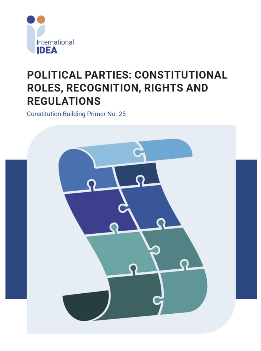 RichardAlbert's tweet image. 📜 International IDEA has released its latest primer on constitution-building. 🏗️

This new primer focuses on political parties: what are their constitutional roles and rights in law and society, and how do constitutions recognize and regulate them?

Co-authored by W. Elliot…