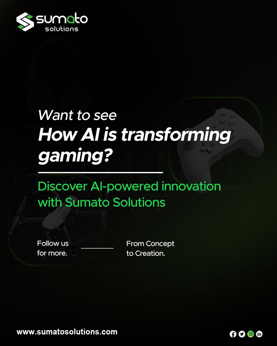 SumatoSolutions's tweet image. AI is reshaping gaming, from AR/VR experiences to popular games like  Among Us, PUBG, Free Fire, and Call of Duty. Smarter gameplay, personalized challenges, and immersive worlds await.

Discover AI-powered innovation with Sumato Solutions.
sumatosolutions.com

#AIinGaming