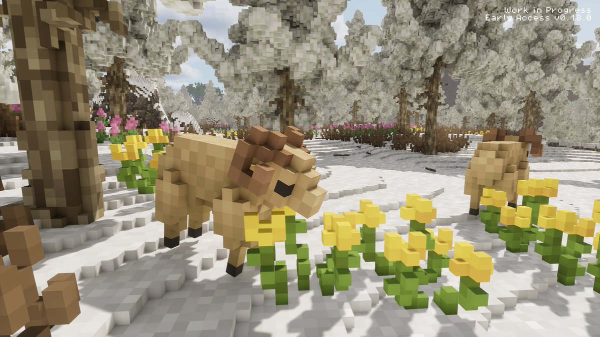 Tooley1998's tweet image. Soon you&apos;ll be able to find Penguins and Bighorn Sheep inhabiting the Snowy Mountains biome in Lay of the Land 🐧🐏 #gamedev #indiedev #voxelgame #voxelart #voxel #procedural #UnrealEngine