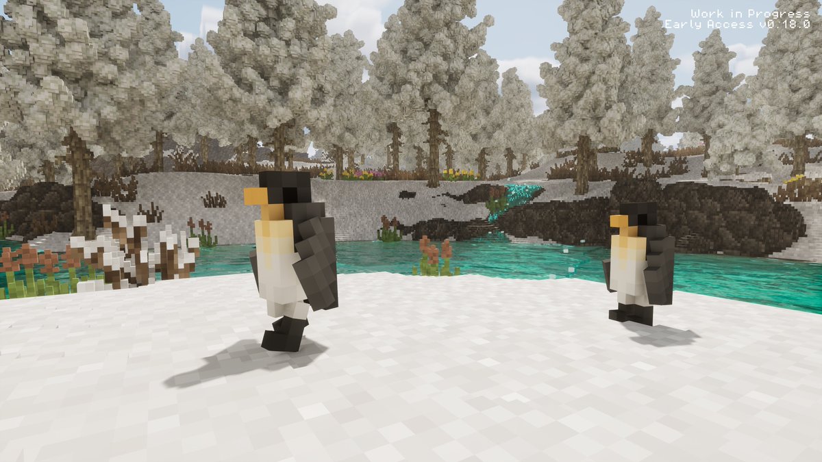 Tooley1998's tweet image. Soon you&apos;ll be able to find Penguins and Bighorn Sheep inhabiting the Snowy Mountains biome in Lay of the Land 🐧🐏 #gamedev #indiedev #voxelgame #voxelart #voxel #procedural #UnrealEngine