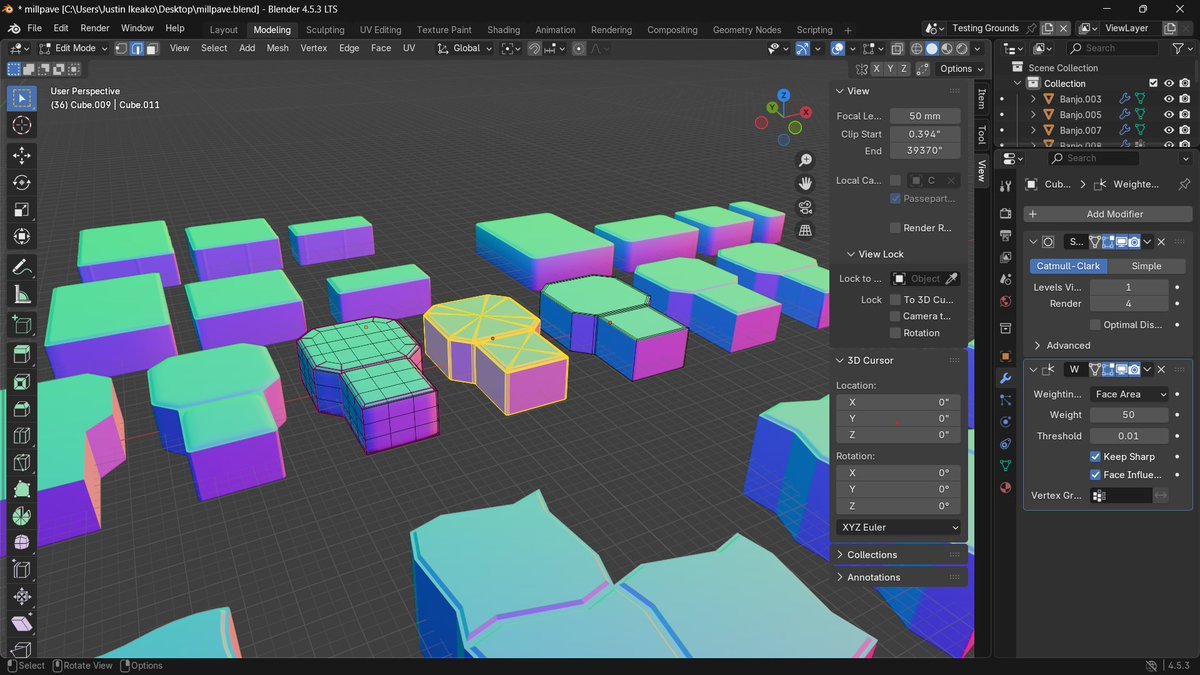 jikeako's tweet image. Starting with masonry &amp;amp; drainage. Just finished modeling the product catalog of a local paving stone manufacturer. I&apos;ll use them for some cool stuff later, but for now, the procedural concrete textures are next.