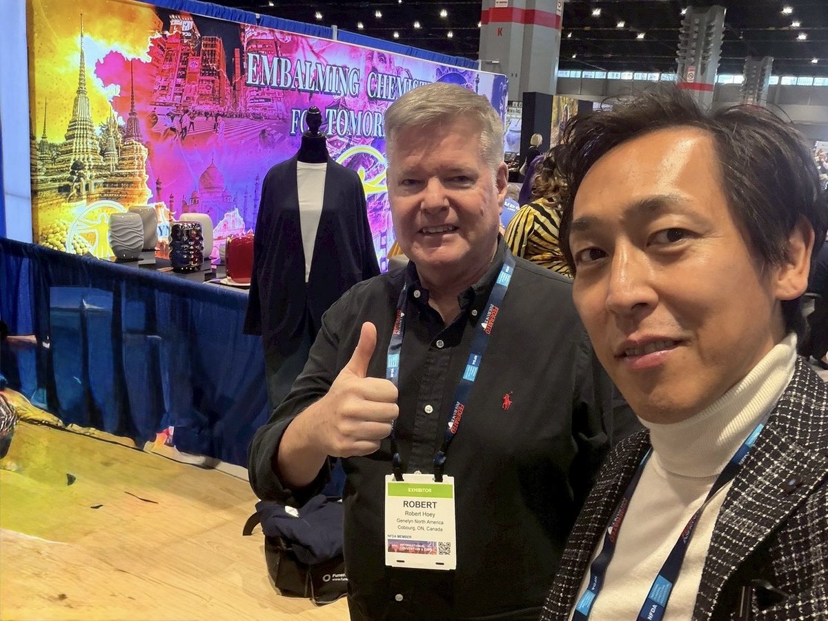 RobHoey1's tweet image. We had a fantastic time at the NFDA Convention in Chicago. Funeral Support Services was joined by our business associates from Japan. #funeralsupportservices #nfda2025 #funeraldirector #embalmer #genelyn #repatriation #エンバーミング #海外搬送 #葬祭ディレクター