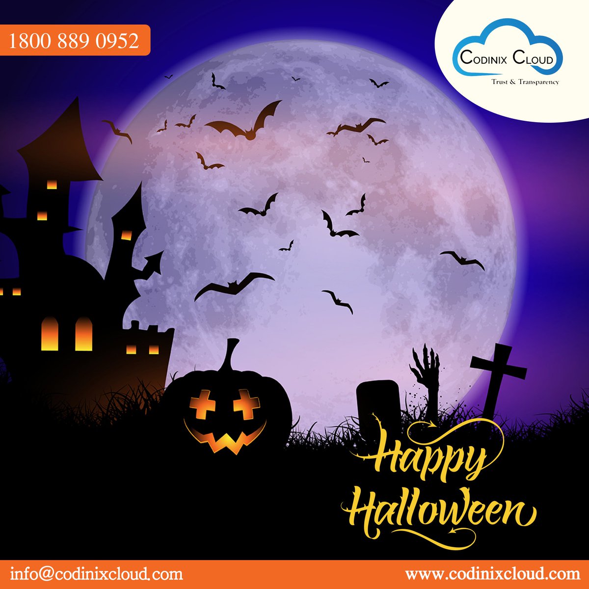 CodinixCloud's tweet image. Happy Halloween 2025!

#happyhalloween #halloween #spookyseason #trickortreat #pumpkin #halloweenparty #halloweencostume #halloweendecor #fun #halloweencandy