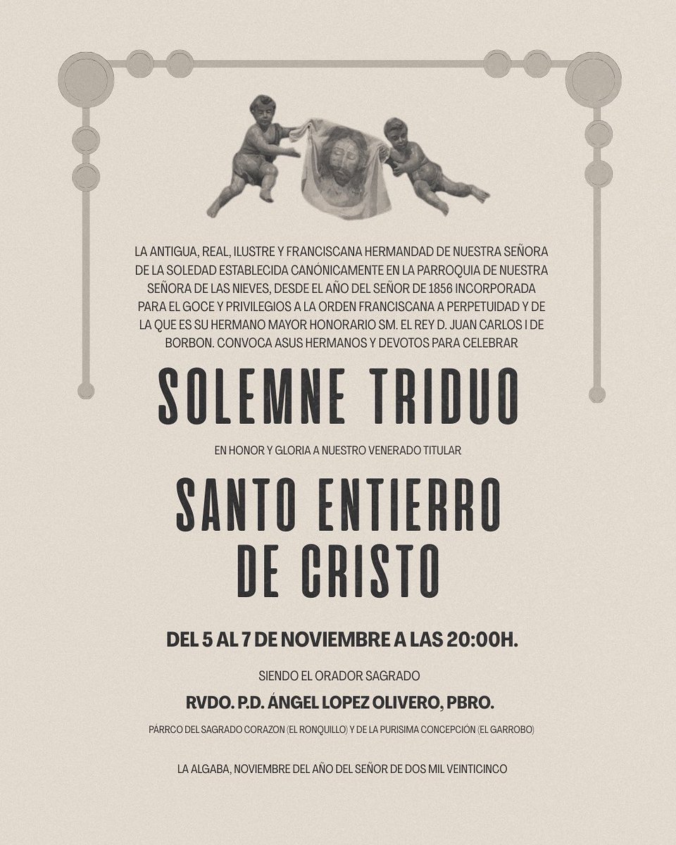 ⚫️Cultos en honor al Santísimo Cristo Yacente: