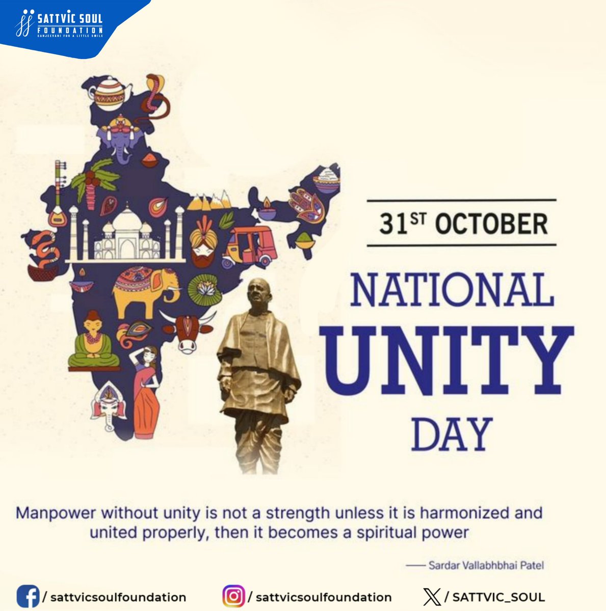 On this special day of Sardar Vallabhbhai Patel's 150th Jayanti,we pay heartfelt homage to the Iron Man.💐
The country honours him by celebrating his Birth Anniversary as National Unity Day or Rashtriya Ekta Diwas.
Greetings🇮🇳