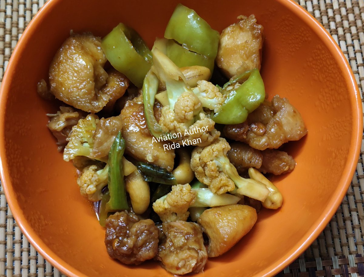 Thai veggie chicken.. a little spicy dry #food made in thai sauce made by my brother's wife.. a delicious #snacks to enjoy anytime.. it is also be eaten with rice too .  
#cooking #foodie