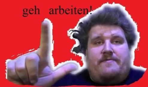 Wen die Haider heude meinene mir uff den Sagg dsu gehne und dsu Glingeln hedds ich soford die Bolidsei uff die. Also ferschwinded fon mei'm Grundsdügg und haut ab!