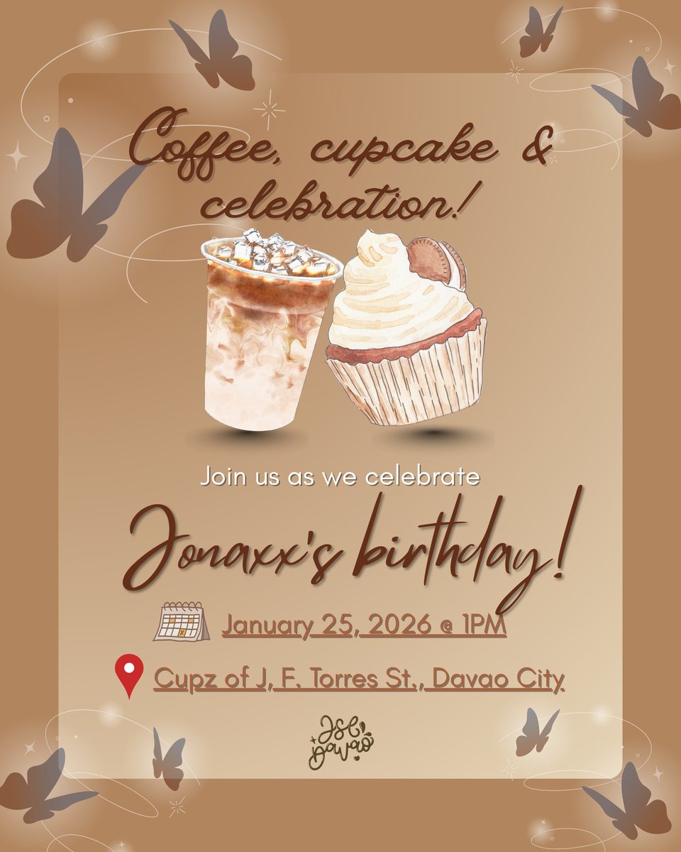 jsldvo's tweet photo. Join us as we gather once again to celebrate Jonaxx’s 35th Birthday.

EVENT DETAILS:

Date: January 25, 2026 (Sunday)
Time: 1pm-5pm
Venue: Cupz of J, F. Torres St., Davao City

🎟 REGISTRATION FEE with KIT 399

REGISTRATION FORM: https://t.co/B9VayYjY1W

#jonaxx https://t.co/IrdDHsz3k1