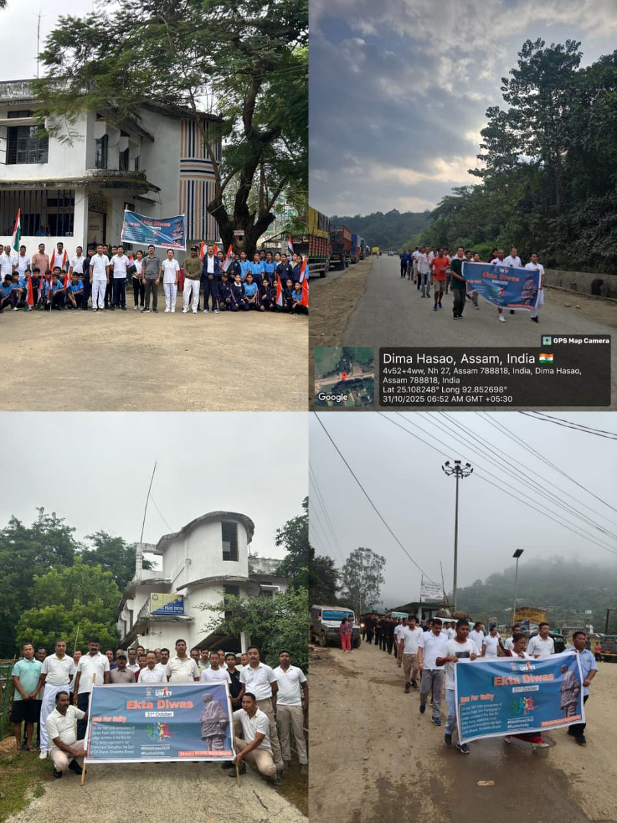DimahasaoPolice's tweet image. Dima Hasao Police organised Unity Run across the district to celebrate Rashtriya Ekta Diwas 2025 and mark the 150th birth anniversary of Sardar Vallabhbhai Patel, the Iron Man of India. @assampolice @HardiSpeaks @DimaDipr  @EktaDiwasBharat  @RunForUnity