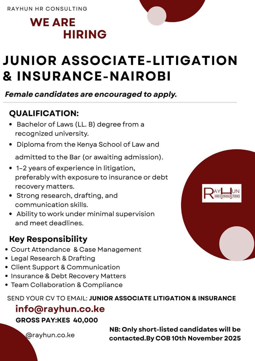 lawdownafrica's tweet photo. Job Alert! https://t.co/F5I0SmKP9b
