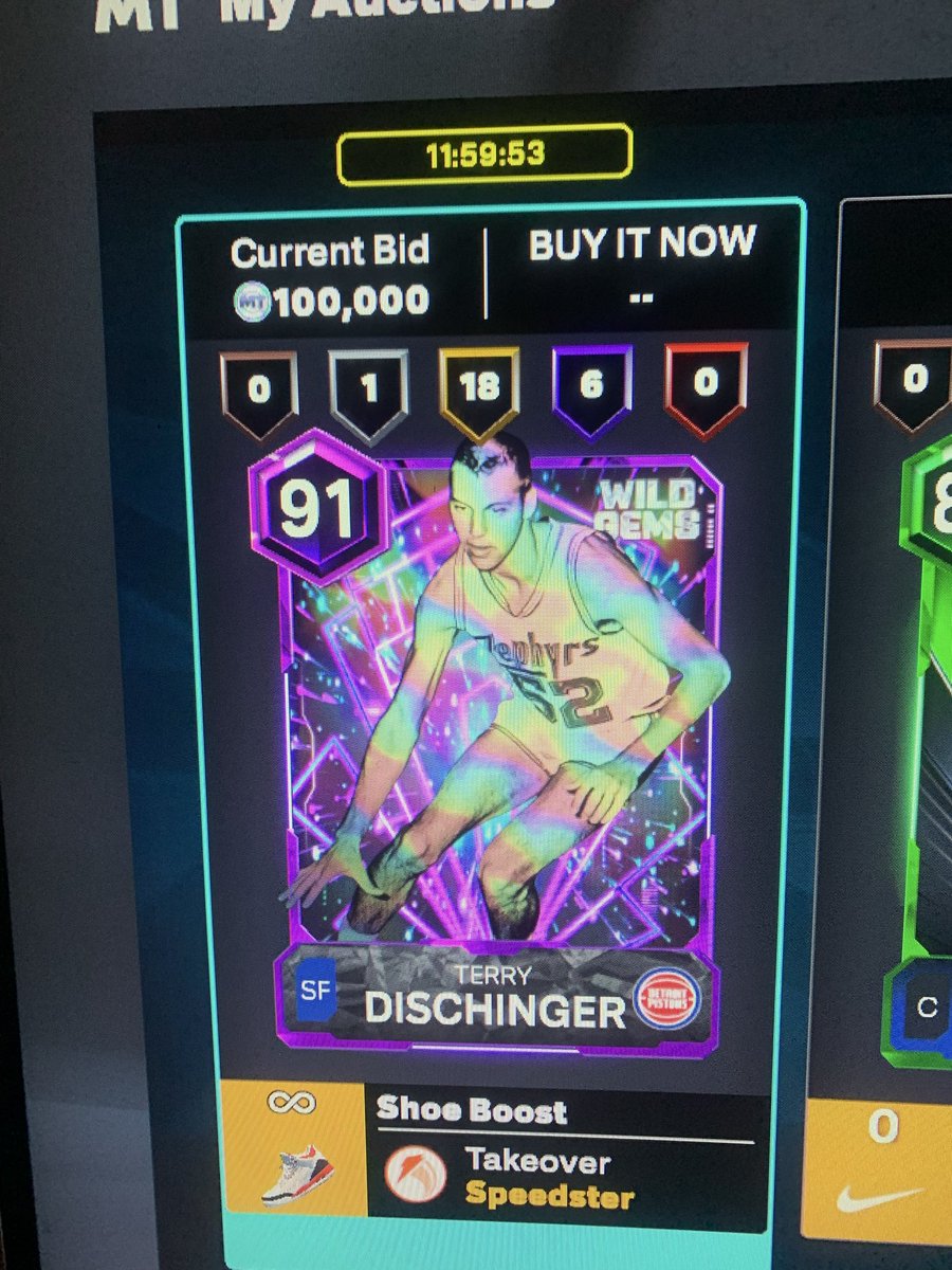 Juiced up Terry D. on the auction house w 6 HOFs for 12 hours. Bid him up! 

HOF deadeye
HOF Handles for Days
HOF layup mixmaster
HOF limitless
HOF poster
HOF set shot