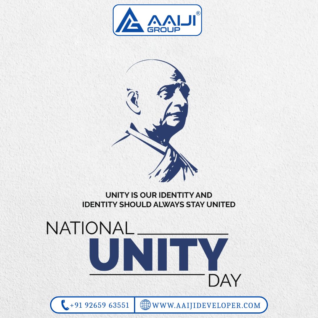 Aaijiinfraspace's tweet photo. Happy National Unity Day…!!!

Strong when united, weak when divided. ✨ Our Unity is our Identity, that is why our country is great.✨ Happy National Unity Day.❤ 

#india #UnityDay #UnityIsStrength #UnityInTheCommunity #DayOfUnity #UnityEveryDay #Dholera #DholeraSIR #AAIJIGROUP https://t.co/iOg1sveQwH
