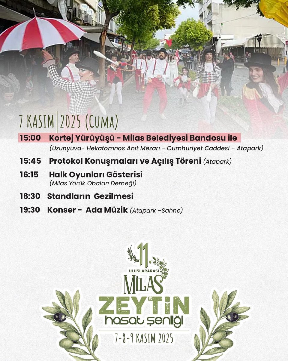 fevzitopuzz's tweet photo. 11. Uluslararası Milas Zeytin Hasat Şenliği’nde dopdolu bir program sizi bekliyor.

🗓️ 7-8-9 Kasım’da Milas’ta buluşalım! https://t.co/MK1fxeVGrf