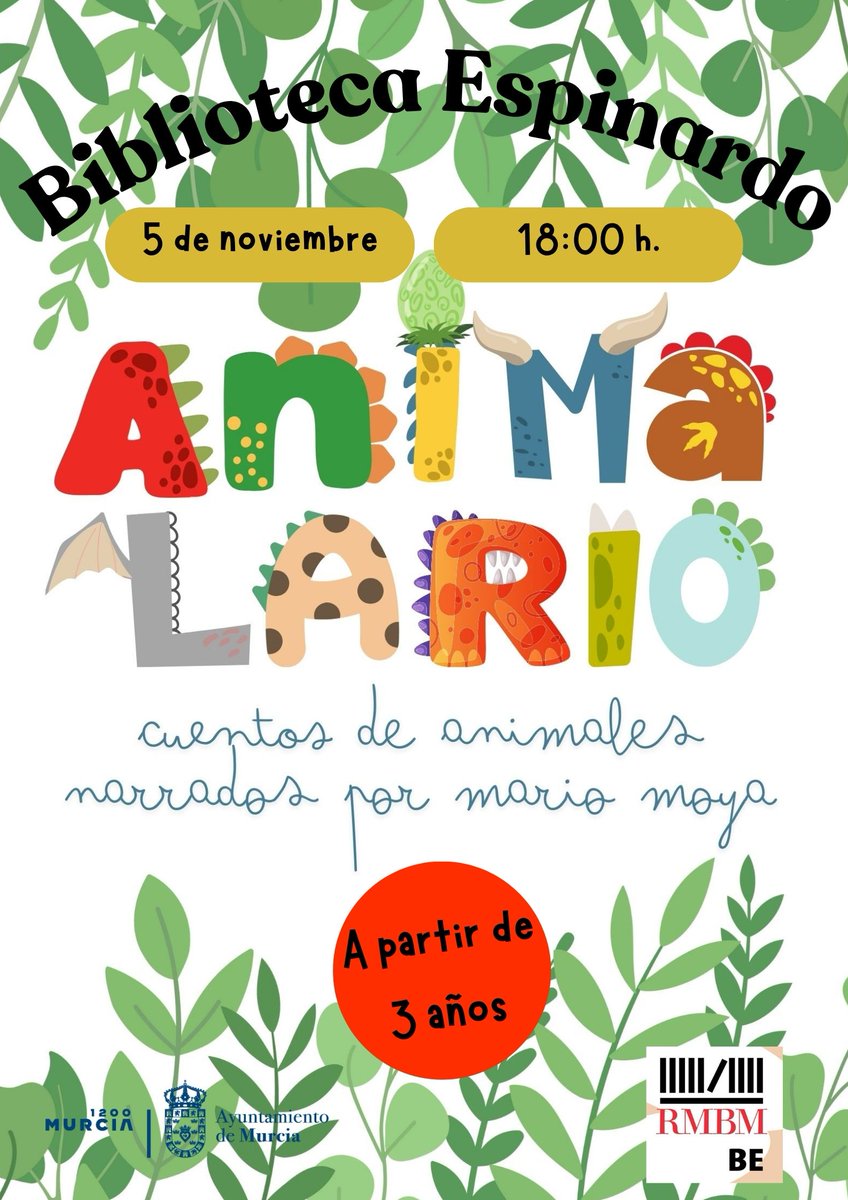 RmbmEspinardo's tweet photo. No hagas planes para el próximo miércoles, 5 de noviembre, porque en la biblioteca Espinardo hemos organizado uno genial. Tenemos cuentacuentos con Mario Moya, ¡no puedes faltar!. Para niños mayores de 3 años.
#RMBM #BibliotecasPublicas #cuentacuentos https://t.co/5y9m7FlKAd