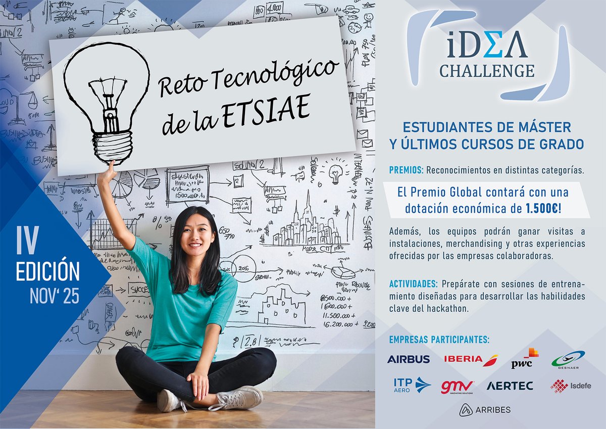 La_UPM's tweet image. ¿Quieres ganar hasta 1.500 euros resolviendo un reto tecnológico? Solo quedan unos días para apuntarte a #ideachallenge el hackaton organizado por @aeroespacialUPM que pone a prueba tu ingenio. 
🔗upmideachallenge.wordpress.com
✍️short.upm.es/6fxq5
¡Te esperamos! 
#somosUPM