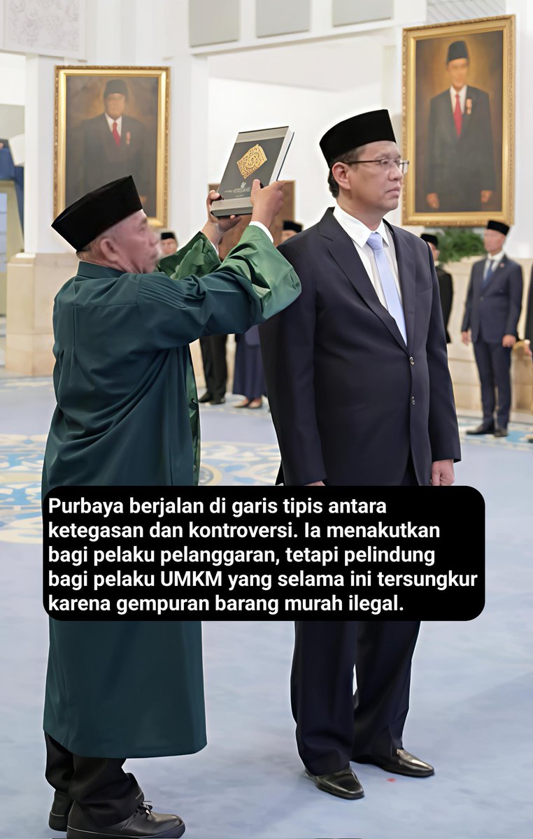 gresikNEWS's tweet image. Menkeu Purbaya Yudhi Sadewa berjalan di garis tipis antara ketegasan dan kontroversi. Ia menakutkan bagi pelaku pelanggaran, tetapi pelindung bagi pelaku UMKM yang selama ini tersungkur karena gempuran barang murah ilegal.

#purbayafans #Umkm #kontrovesi #menkeu