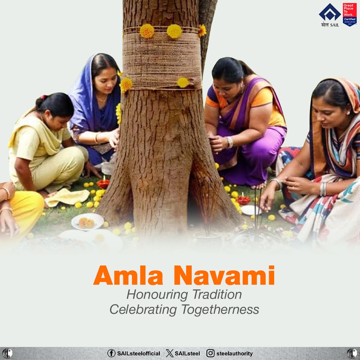 SAILsteel's tweet image. SAIL extends warm wishes on Amla Navami! A celebration that reflects cultural richness, unity and the joy of community life reminding us of the values that bind us together.
May this occasion inspire harmony, happiness and togetherness in every heart. 

 #SAIL #AmlaNavami