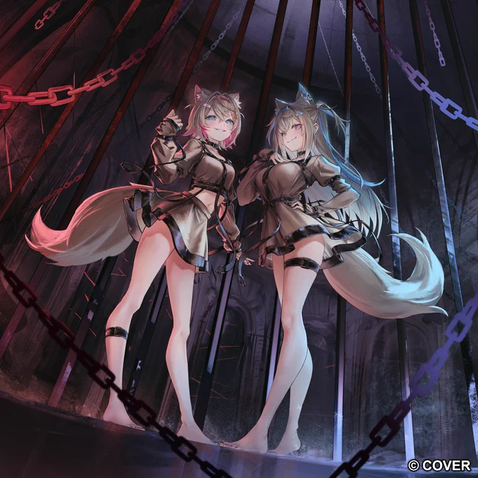 I was in charge of the「Prisoner (Self-Cover ver.)」 MV illustration for our holoAdvent's beloved demonic guard dogs BAU BAU!!!