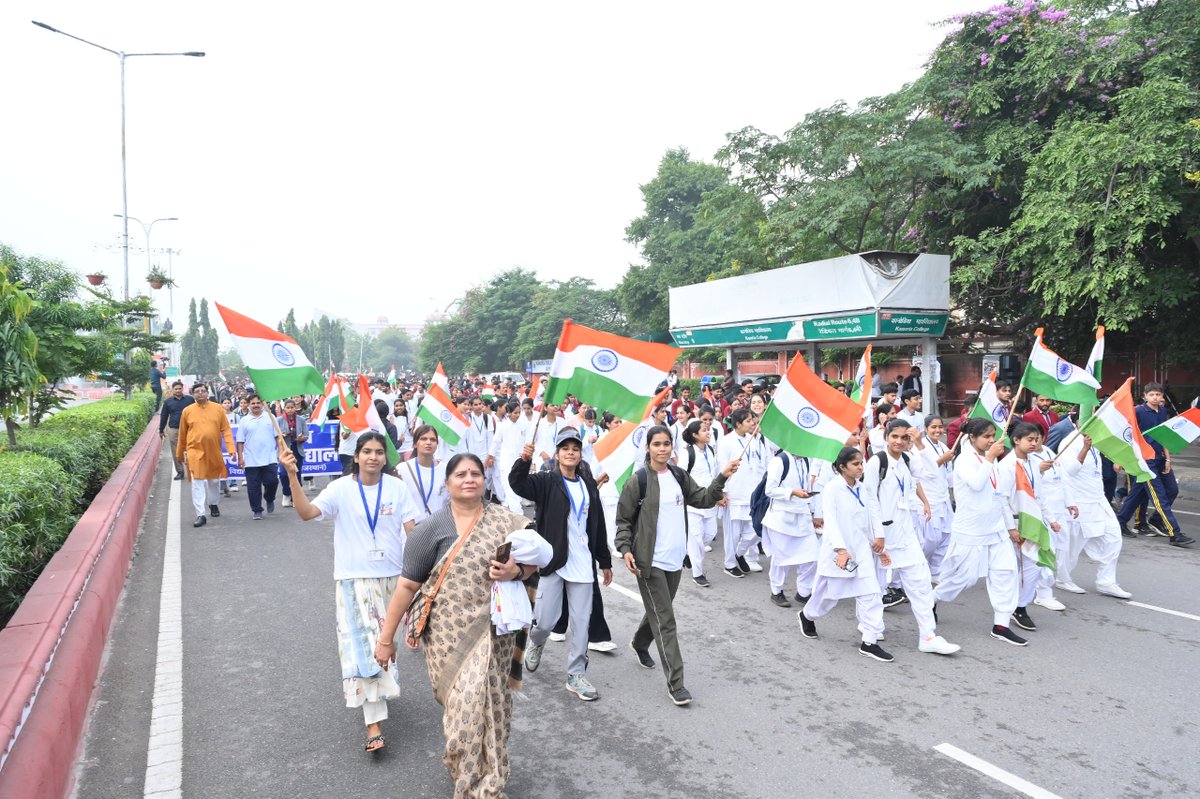 In Jaipur, the Sardar@150 Unity March witnessed inspiring participation as Hon’ble Chief Minister Bhajan Lal Sharma, Hon’ble Deputy Chief Minister Diya Kumari,