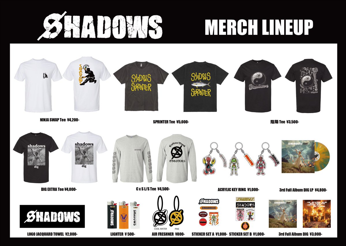 ミュージシャン SHADOWS DIG TOUR EXTRA Tee L ミュージシャン SHADOWS