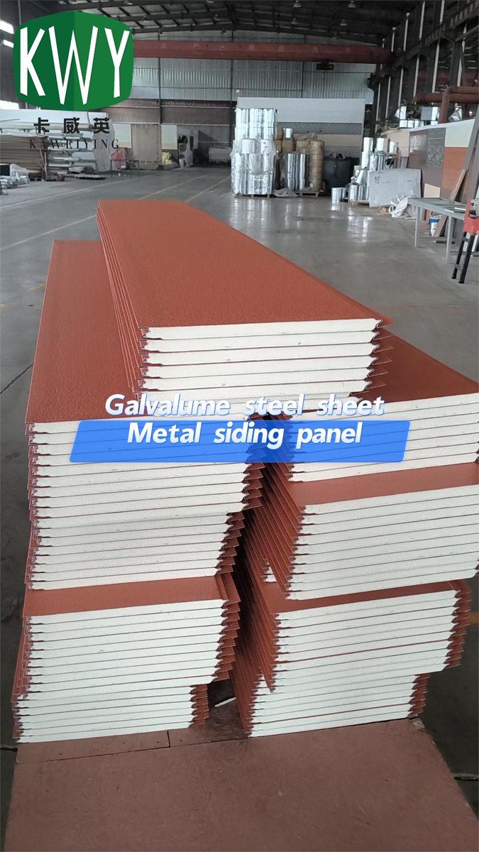 kaweiying's tweet image. Brick red elastic coating flat pattern 1.6cm thickness PU metal siding panel for wall decoration. 1.38.3cm width/ 3.8m length WhatsApp:+86-13105446850 Email:kaweiying@gmail.com  #sandwichwallpanel #metalsidingpanel #pusandwichpanel #lightsteelvilla #prefabhouse