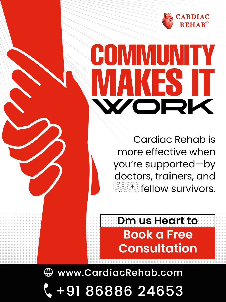 MyCardiacRehab's tweet photo. Join a supportive community that understands your journey! 💪 Cardiac Rehab helps you recover stronger with guidance from doctors, trainers &amp; fellow survivors. ❤️
.
.
.
#CardiacRehab #HeartHealth #HeartRecoveryJourney #RehabWorks #HealthyHeart #CardiacWellness https://t.co/ovlRpYAXKX