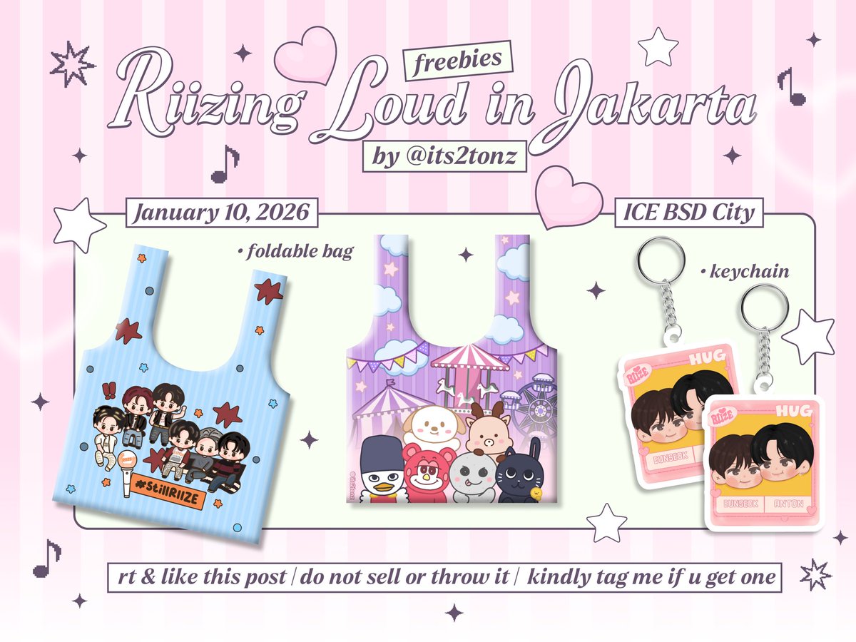 its2tonz's tweet image. FREEBIES RIIZING LOUD in JAKARTA ᯓ★ 
rt & like are appreciated ♡
📍ICE BSD 
🗓️ Jan 10, 2026
⏰ TBA
-how to claim? details on pict
-limited qty
#RIIZINGLOUDinJAKARTA 
#RIIZINGLOUD_IN_JAKARTA