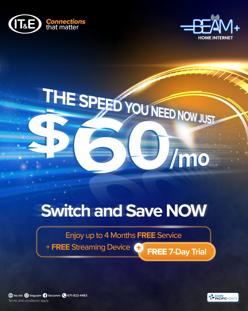 High-Speed Internet Now More Affordable!

Get fast speeds for just $60/month on a 12-month plan. Switch today and enjoy up to 4 months FREE service, a FREE streaming device, and a 7-day trial!🤩

T&amp;Cs apply.