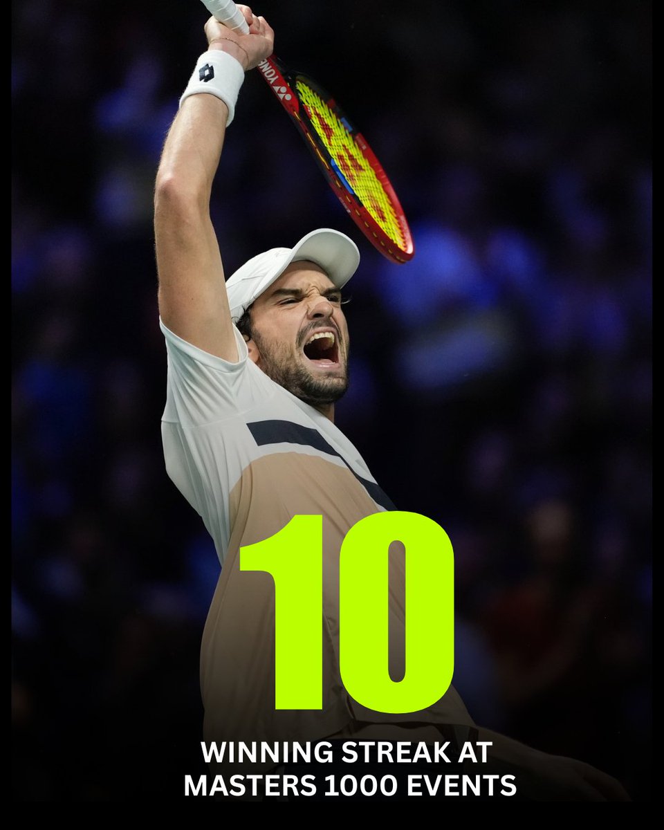 Sportsinfo859's tweet image. Vacherot makes it 10 in a row.... 

can he continue his red hot form ? 

 #vacherot #RolexParisMasters #atpmasters