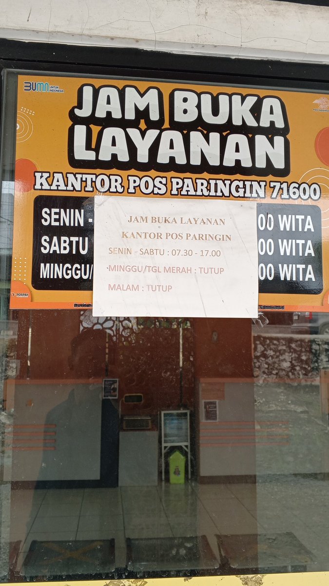ediarisandi's tweet photo. Tdi pagi ke @PosIndonesia mau beli materai tp kosong, di info ktanya habis jumatan stoknya ada/dtg. Jam 14.30 saya kesana ternyata dah tutup, katanya tutup lebih cepat krna tutup buku akhir bulan. Tapi kok Yo tadi gak di info sekalian kalau hari ini tutup cepat. 🙂 Makasih lo https://t.co/GjZVAC3l7G