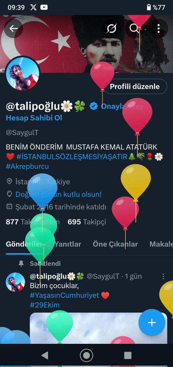 SaygulT's tweet photo. #Doğumgünüm 🌼 https://t.co/fz9yubxlqU