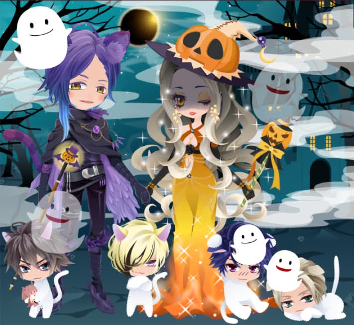 xInnocent_Sinx's tweet image. I ran across some of my old Halloween looks for Solmare's games. There were more from their other games but 4 limits, so I got lazy!🎃🖤🐈‍⬛💀

#NTTsolmare #DestinyNinja2 #NinjaShadow #WizardessHeart #BloodinRoses