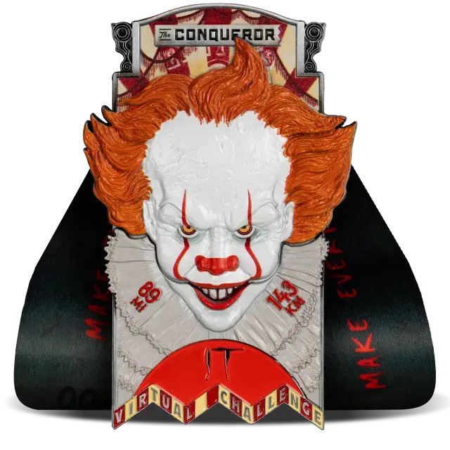 Trilsettum's tweet image. Finally took the plunge and signed up for The Conqueror. I have 58 days to walk 89 miles and earn a Pennywise medal 🔥 between the 3 jobs, I think I can do it 
#theconquerorchallenge