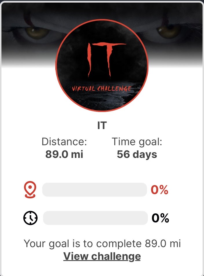 Trilsettum's tweet image. Finally took the plunge and signed up for The Conqueror. I have 58 days to walk 89 miles and earn a Pennywise medal 🔥 between the 3 jobs, I think I can do it 
#theconquerorchallenge