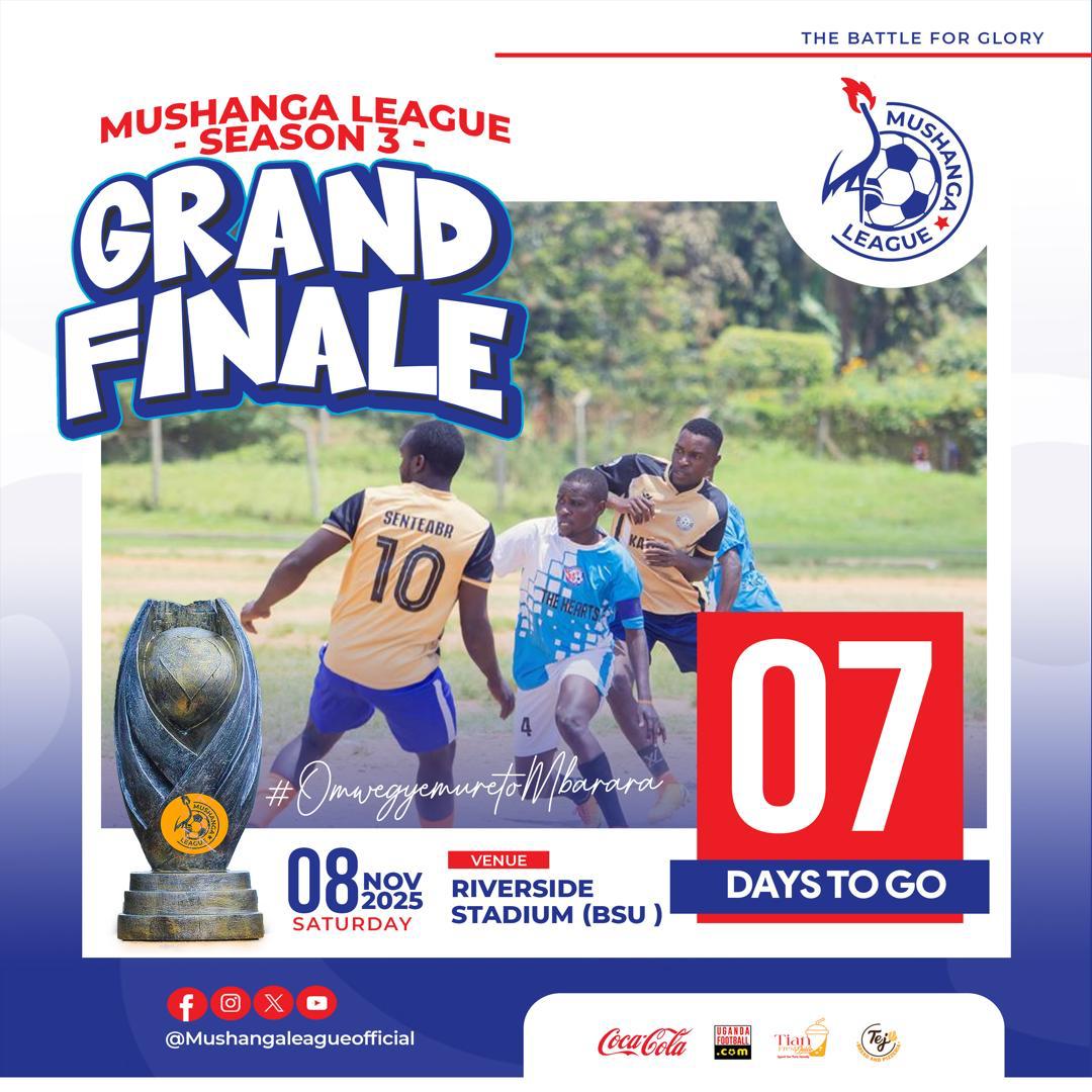 Just counting down to the grand finale of <a href="/MushangaLeague/">MUSHANGA LEAGUE FOUNDATION</a> Season 3!

Come November 8th, all roads lead to Riverside Stadium for an unforgettable showdown! Don't miss out! 🎉🏆

 #Omwegyemure2Mbarara
