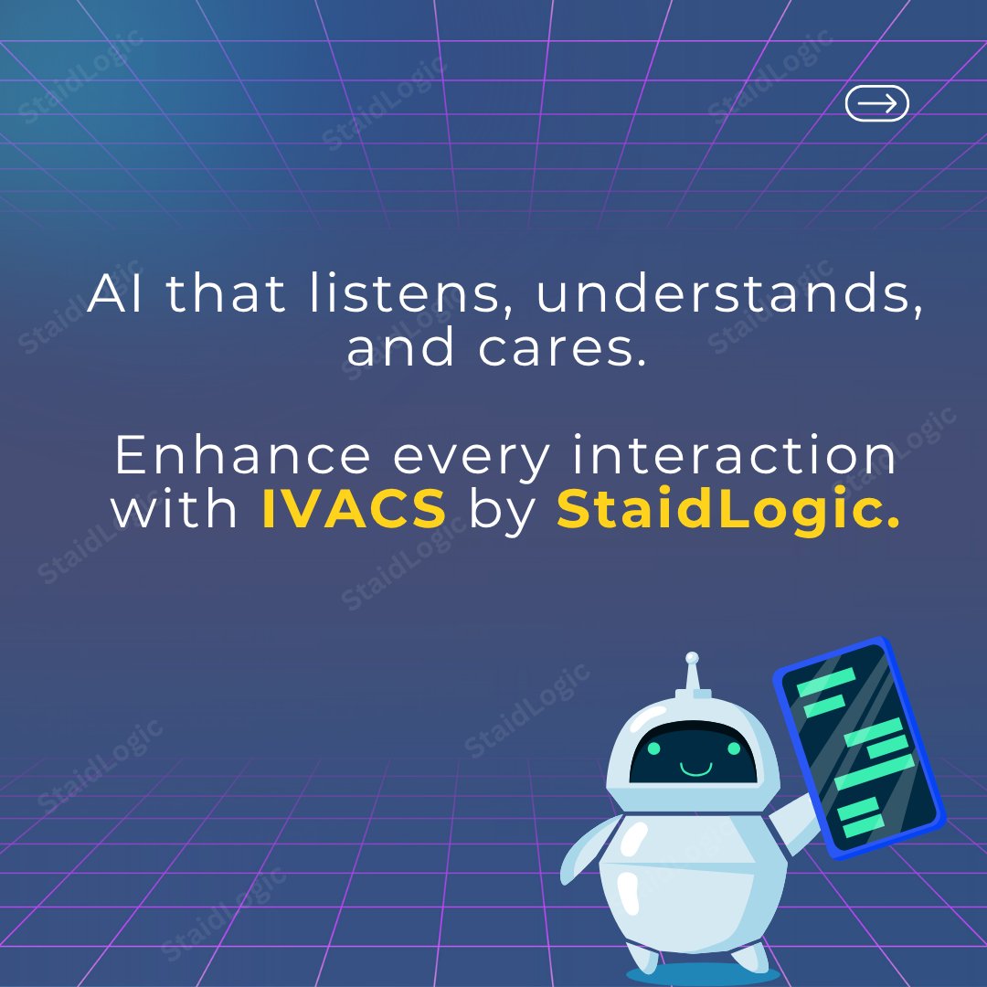 StaidLogic's tweet photo. Intuitive Virtual Assistant for Customer Service-IVACS by StaidLogic is a revolutionary AI-powered conversational layer that delivers natural, human-like interactions without scripts or phone trees, eliminating reliance on traditional IVR systems.
https://t.co/bWylbhcLxr
#IVACS https://t.co/YsV14wrenf